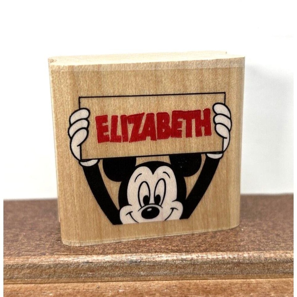 Name ELIZABETH Disney Mickey Mouse Paper‎ Company Wood Rubber Stamp